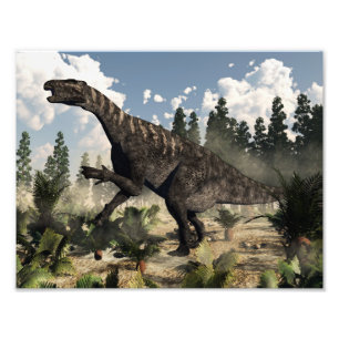 Iguanodon-Roaring - 3D-Rendering Fotodruck