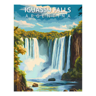Iguassu Fälle, Argentinien – Vintage Reiseplakat A Fotodruck