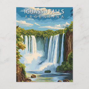 Iguassu Wasserfälle Argentinien Vintage Reise Postkarte