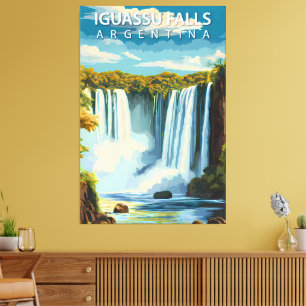 Iguassu-Wasserfälle, Argentinien – Vintage-Reisepo Leinwanddruck