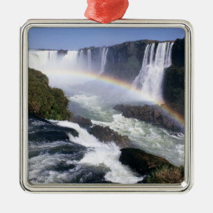 Iguassu-Wasserfälle, Paraná, Brasilien. Luftansich Silbernes Ornament