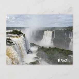 Iguazú Falls Brazil Waterfall Travel Postcard Postkarte