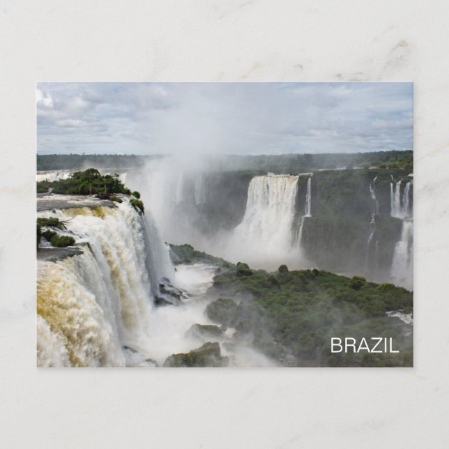 Iguazú Falls Brazil Waterfall Travel Postcard Postkarte (Vorderseite)