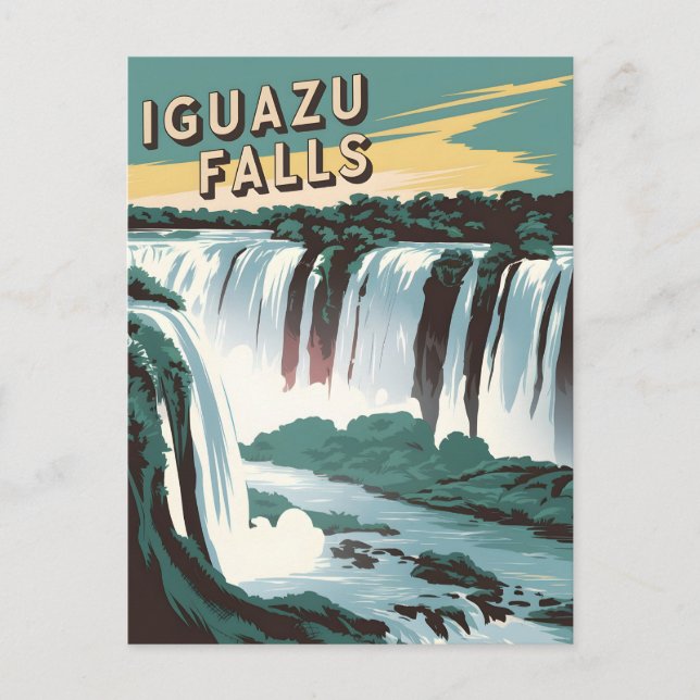 Iguazu Falls Vintag Postkarte (Vorderseite)