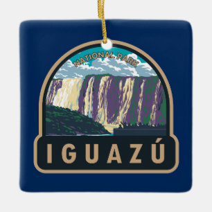 Iguazu Nationalpark Argentinien Vintage Kunst, Dic Keramikornament