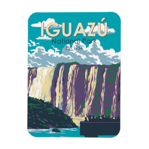 Iguazu Nationalpark Argentinien Vintage Kunst, Dic Magnet