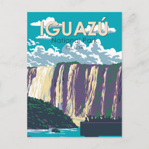 Iguazu Nationalpark Argentinien Vintage Kunst, Dic Postkarte