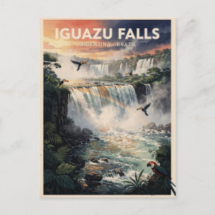 Iguazu-Wasserfälle Argentinien Brasilien Vintage Postkarte