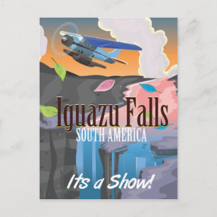 Iguazú-Wasserfälle Südamerika Reiseplakat Postkarte