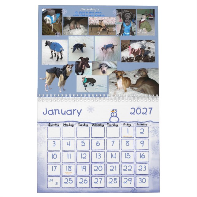 IGWhispers 2012 italienischer Windhund-Kalender Kalender (Jan 2027)