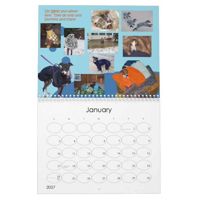IGWhispers italienischer Windhund-Kalender 2013 2 Kalender (Jan 2027)