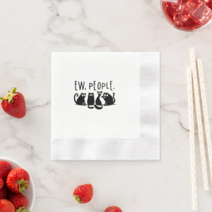 Ih Leute Lustig Miauende Schwarze Katzen Serviette