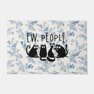 Ih Leute Lustige Miauende Schwarze Katzen Fußmatte