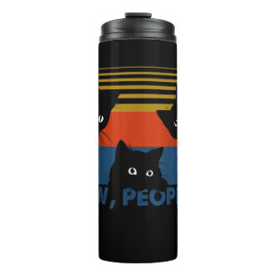 Ih Leute Retro-Katze Lustig Vintage Introvertiert Thermosbecher