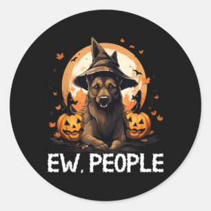 Ih Menschen Halloween Hund Runder Aufkleber