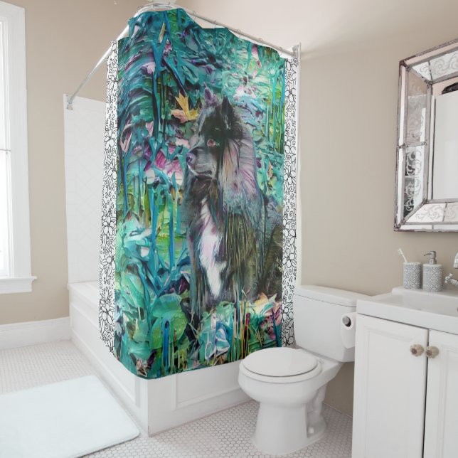 IHANA Finnischer Lapphund Lappy Duschvorhang (Beispiel)