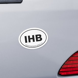 IHB Indian Harbour Beach Florida Euro Oval Auto Magnet