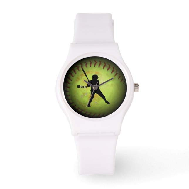 iHit Fastpech Softball-Silhouette Armbanduhr (Vorderseite)