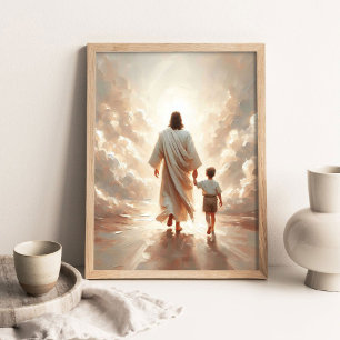 Ihm folgend, Christliche Malerei, Jesus und Junge Poster