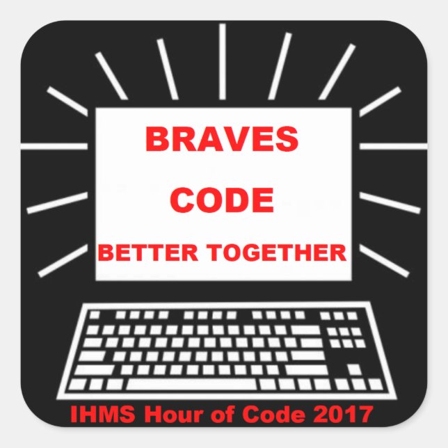 IHMS-Stunde des Codes 2017 Quadratischer Aufkleber (Vorderseite)