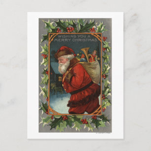 Ihnen ein fröhliches ChristmasSanta Marschieren Feiertagspostkarte