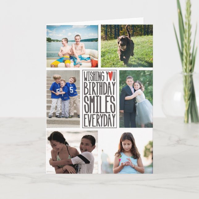 Ihnen Geburtstag wünschend, lächelt täglich Karte (Vorderseite)