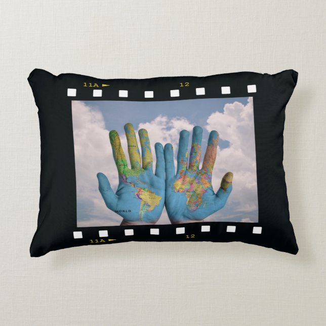 IHR 2-FOTO-Template werfen Kissen (Vorderseite)