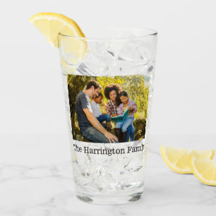 IHR 2 Fotos & Name für Pint-Glas Glas