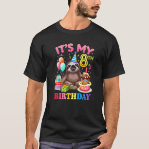 Ihr 8. Geburtstag für Mädchen Sloth Geburtstag Cos T-Shirt