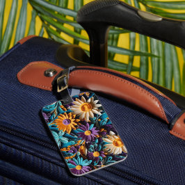 Ihr Abenteuer wartet! Farbenfrohe Blume Gepäckanhänger