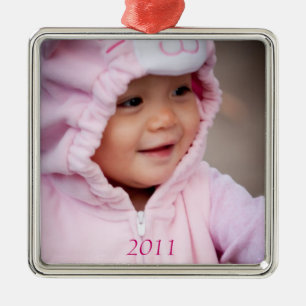 Ihr Baby auf einer erstklassigen Verzierung Silbernes Ornament