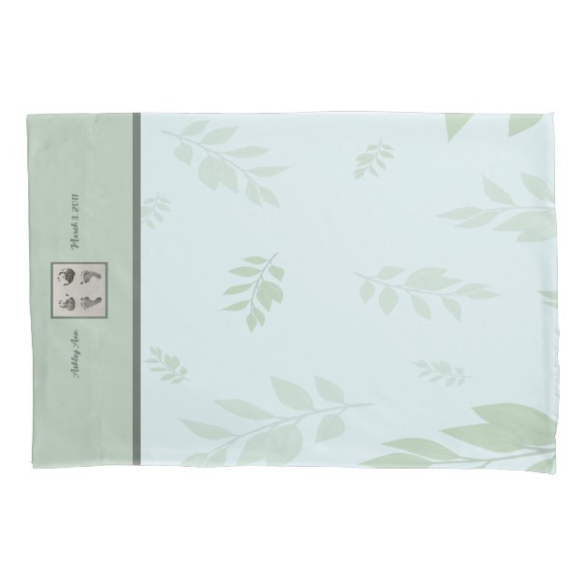 Ihr Babys Foot Prints Kissen Fall Kissenbezug (Vorderseite)