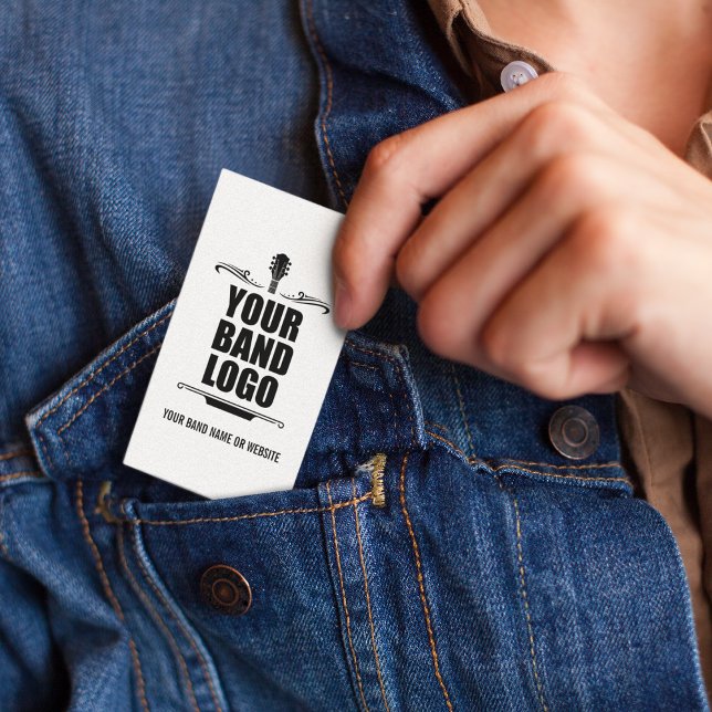 Ihr Band-Logo - Wählen Sie Ihre Hintergrundfarbe l Visitenkarte (Customize to change background color, text size, style and more.)