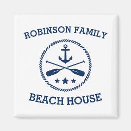 Ihr Beach House Familienname Anchor Oars Stars Magnet
