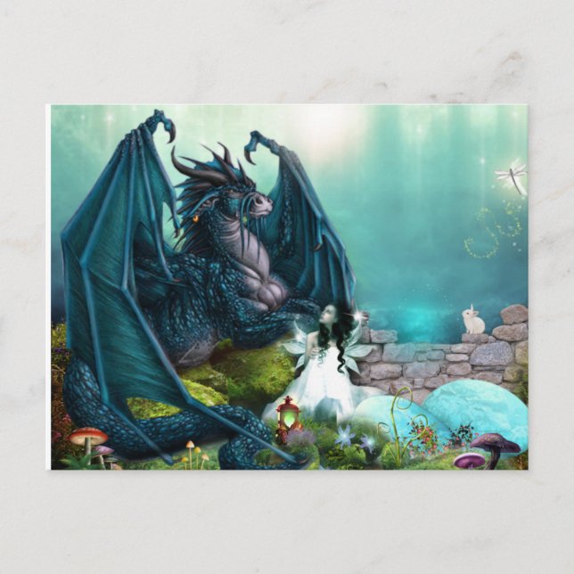 Ihr Begleiter Fantasy Dragon und Fairy Postkarte (Vorderseite)