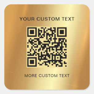 Ihr benutzerdefinierter QR-Code-Glamour Gold Quadratischer Aufkleber