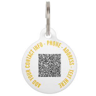 Ihr benutzerdefinierter QR-Code-Text Name Pet ID T Haustiermarke