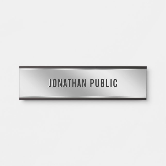 Ihr benutzerdefinierter Text Elegant Modern Einfac Türschild (Vorderseite )