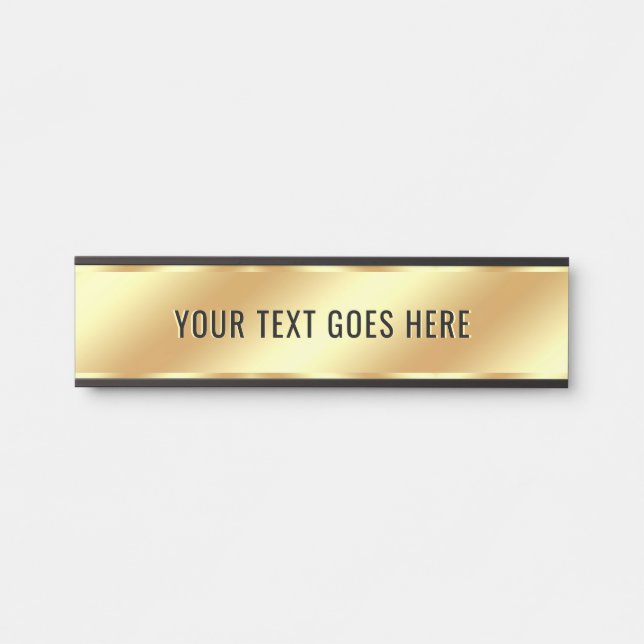 Ihr benutzerdefinierter Text Gold Template Elegant Türschild (Vorderseite )