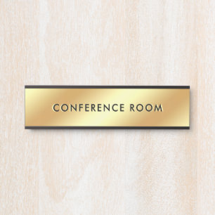 Ihr benutzerdefinierter Text Konferenzraum Schwarz Türschild