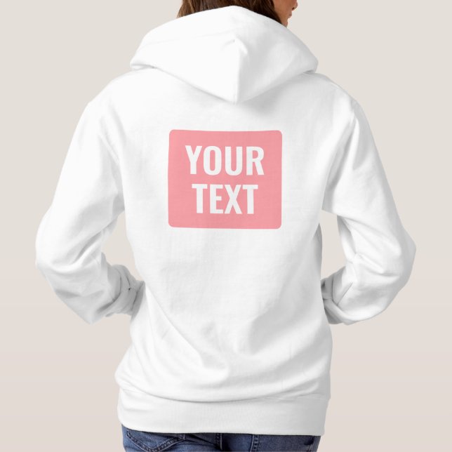 Ihr benutzerdefinierter Text Name Damen Front- und Hoodie (Rückseite)