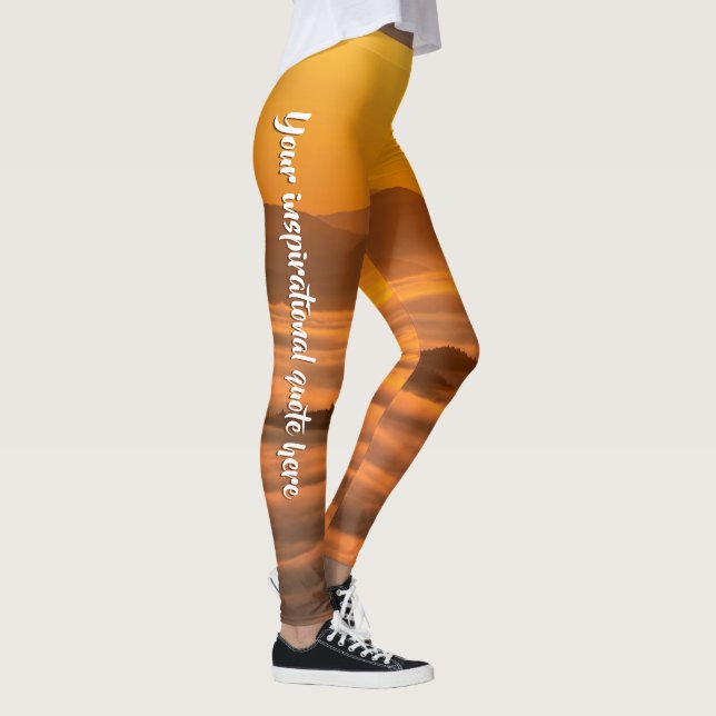 Ihr benutzerdefinierter Text überwindet nebelige L Leggings (Rechts)