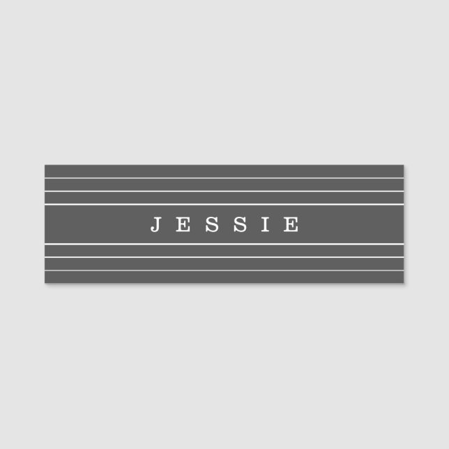 Ihr benutzerdefinierter Text und moderne Streifen  Namensschild (Vorderseite)