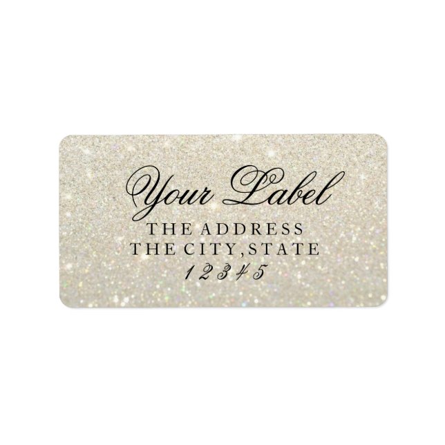 Ihr benutzerdefiniertes Etikett - Weißes goldenes  Adressaufkleber (Vorne)