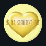 Ihr benutzerdefiniertes Gold-Glasherz Magnet<br><div class="desc">Dieser Magnet zeichnet sich durch ein goldenes Herz mit gläserner Optik aus,  überlagert durch eine anpassbare Textvorlage. Großartiges rett-the-date oder Gastgeschenk für Verlobung,  Brautparty,  Babydusche,  Valentinstag und Jubiläumsfeiern. Ein goldenes Herzbild ist ideal für einen 50. Hochzeitstag,  rett-the-date oder Gastgeschenk.</div>