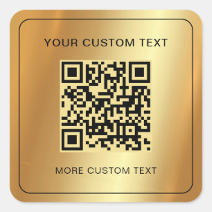 Ihr benutzerdefiniertes Imitat Gold-Scannercode Quadratischer Aufkleber