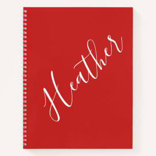 Ihr benutzerdefiniertes Weiß auf Rot Notizbuch