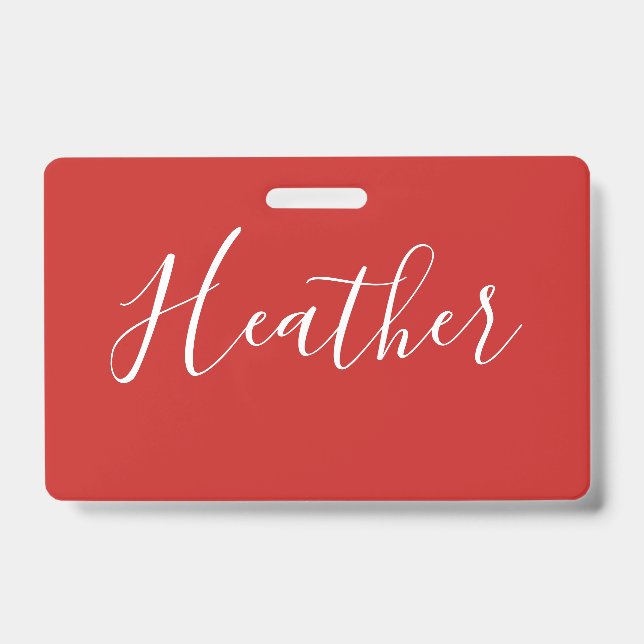 Ihr benutzerdefiniertes weißes Skript in Rot Ausweis (Vorderseite)