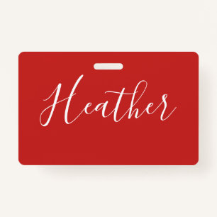 Ihr benutzerdefiniertes weißes Skript in Rot Ausweis