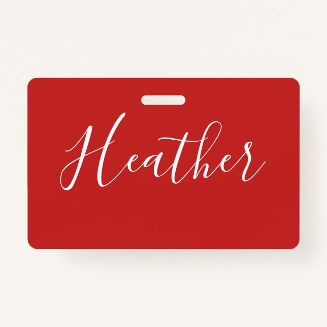 Ihr benutzerdefiniertes weißes Skript in Rot Ausweis (Vorderseite)